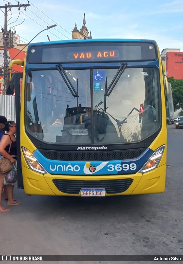 Viação União 3699 na cidade de Viçosa, Minas Gerais, Brasil, por Antonio Silva. Número da foto: #12628266.