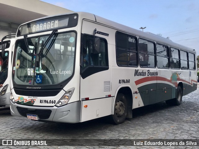 Viação Montes Brancos RJ 196.060 na cidade de Araruama, Rio de Janeiro, Brasil, por Luiz Eduardo Lopes da Silva. ID da foto: 11832196.