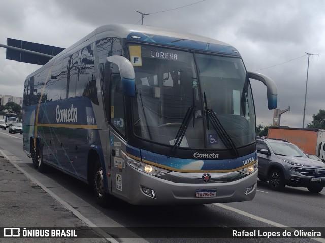 Viação Cometa 14134 na cidade de São Paulo, São Paulo, Brasil, por Rafael Lopes de Oliveira. ID da foto: 11832891.