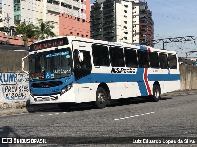 Viação Nossa Senhora da Penha RJ 188.001 na cidade de Rio de Janeiro, Rio de Janeiro, Brasil, por Luiz Eduardo Lopes da Silva. ID da foto: 11855852.