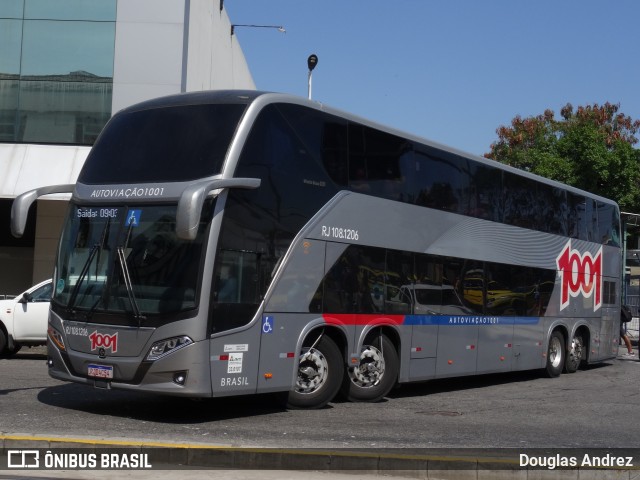 Auto Viação 1001 RJ 108.1206 na cidade de Rio de Janeiro, Rio de Janeiro, Brasil, por Douglas Andrez. ID da foto: 11855558.