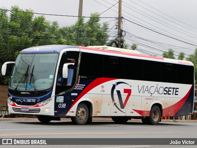 Viação Sete 038 na cidade de Teresina, Piauí, Brasil, por João Victor. ID da foto: 11856965.