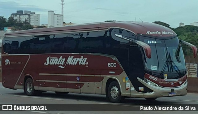 Santa Maria Fretamento e Turismo 600 na cidade de Betim, Minas Gerais, Brasil, por Paulo Alexandre da Silva. ID da foto: 11856912.