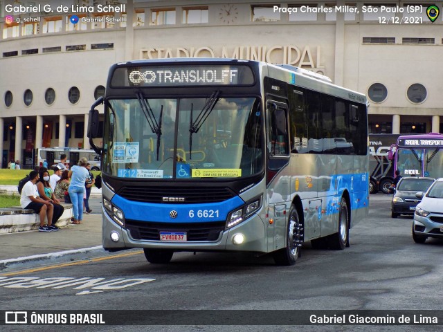 Transwolff Transportes e Turismo 6 6621 na cidade de São Paulo, São Paulo, Brasil, por Gabriel Giacomin de Lima. ID da foto: 11858889.