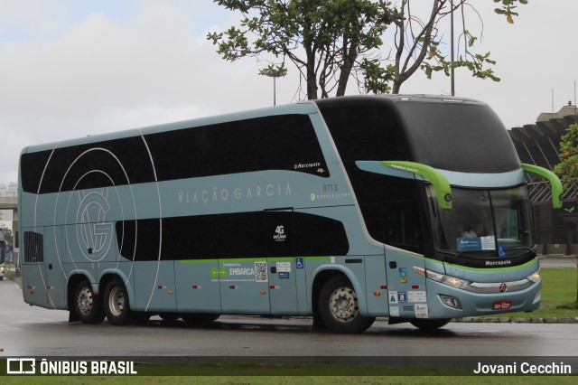 Viação Garcia 8713 na cidade de Florianópolis, Santa Catarina, Brasil, por Jovani Cecchin. ID da foto: 11862982.