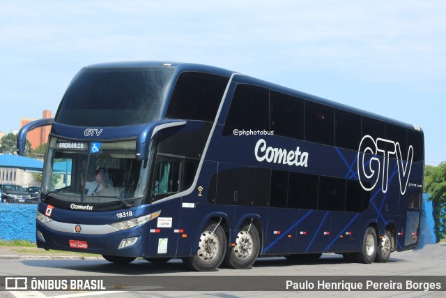 Viação Cometa 18318 na cidade de São Paulo, São Paulo, Brasil, por Paulo Henrique Pereira Borges. ID da foto: 11862579.