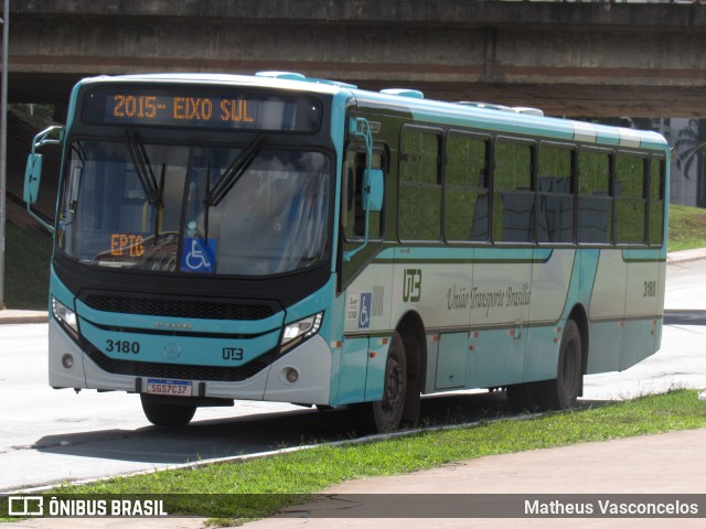 UTB - União Transporte Brasília 3180 na cidade de Brasília, Distrito Federal, Brasil, por Matheus Vasconcelos. Número da foto: #11865422.