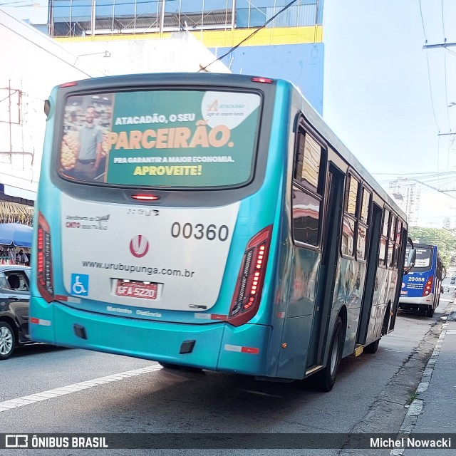 Auto Viação Urubupungá 00360 na cidade de Osasco, São Paulo, Brasil, por Michel Nowacki. ID da foto: 11866401.