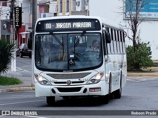 JTU - Jacareí Transporte Urbano 2.510 na cidade de Jacareí, São Paulo, Brasil, por Robson Prado. ID da foto: 11866567.