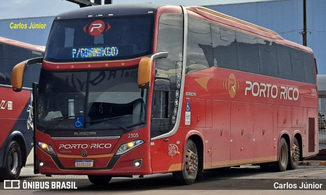 Auto Viação Porto Rico 2305 na cidade de Goiânia, Goiás, Brasil, por Carlos Júnior. ID da foto: 11867092.