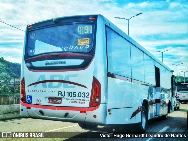 Auto Viação ABC RJ 105.032 na cidade de Niterói, Rio de Janeiro, Brasil, por Victor Hugo Gerhardt Leandro de Nantes. Número da foto: #11867257.