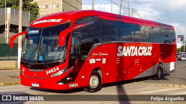 Viação Santa Cruz 34624 na cidade de São Paulo, São Paulo, Brasil, por Felipe Arguelho. Número da foto: #11869702.