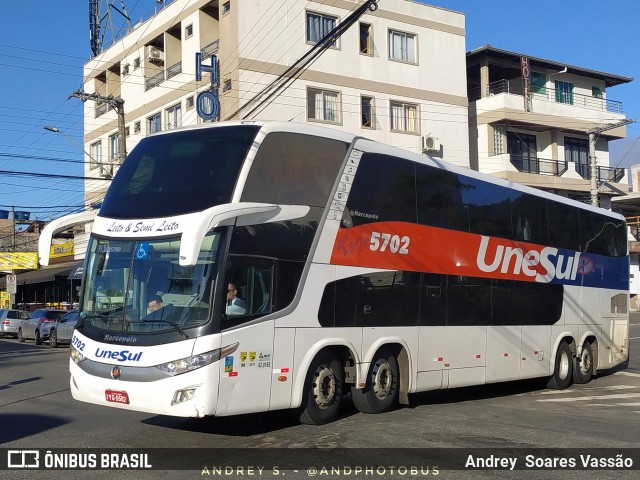 Unesul de Transportes 5702 na cidade de Balneário Camboriú, Santa Catarina, Brasil, por Andrey  Soares Vassão. ID da foto: 11869532.