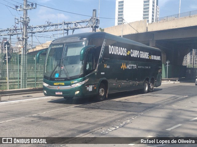 Viação Motta 14003 na cidade de São Paulo, São Paulo, Brasil, por Rafael Lopes de Oliveira. Número da foto: #11872787.