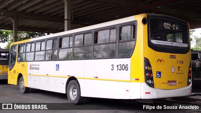 Viação Metrópole Paulista - Zona Leste 3 1306 na cidade de São Paulo, São Paulo, Brasil, por Filipe de Sousa Anacleto. Número da foto: #11872627.