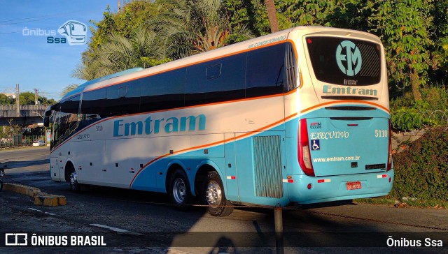 Emtram 5110 na cidade de Salvador, Bahia, Brasil, por Ônibus Ssa. Número da foto: #11874942.