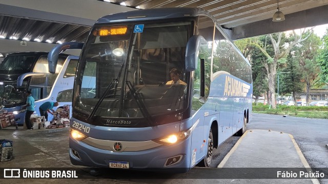 Viação Águia Branca 28240 na cidade de Salvador, Bahia, Brasil, por Fábio Paixão. ID da foto: 11877090.