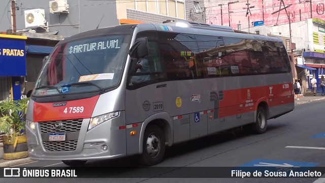 Pêssego Transportes 4 7589 na cidade de São Paulo, São Paulo, Brasil, por Filipe de Sousa Anacleto. ID da foto: 11875244.