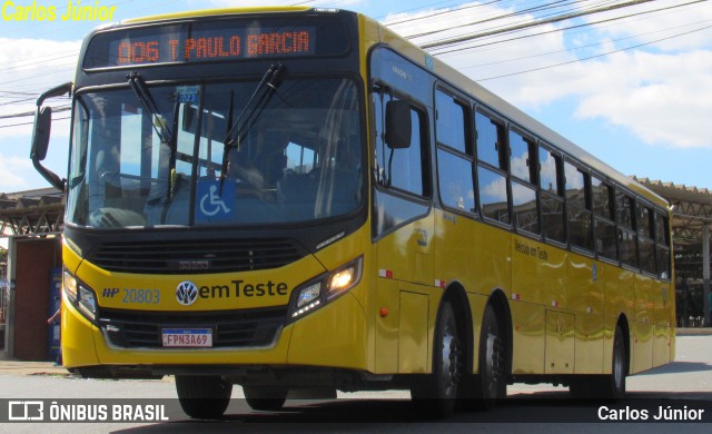 HP Transportes Coletivos 20803 na cidade de Aparecida de Goiânia, Goiás, Brasil, por Carlos Júnior. Número da foto: #11879906.