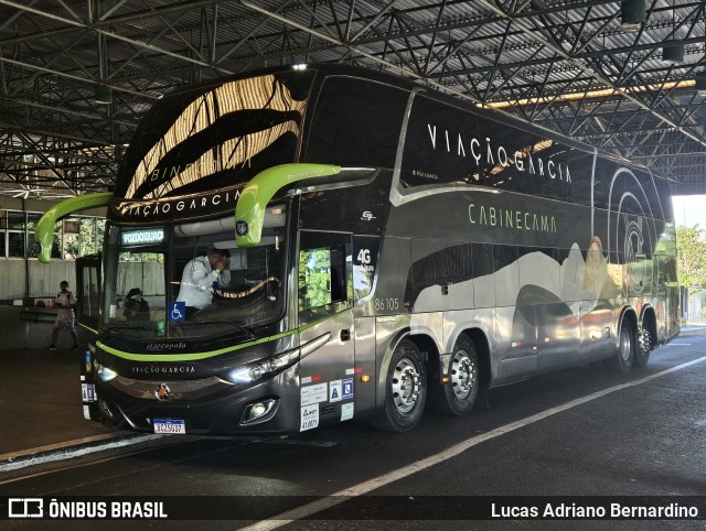 Viação Garcia 86105 na cidade de Bauru, São Paulo, Brasil, por Lucas Adriano Bernardino. ID da foto: 11878393.