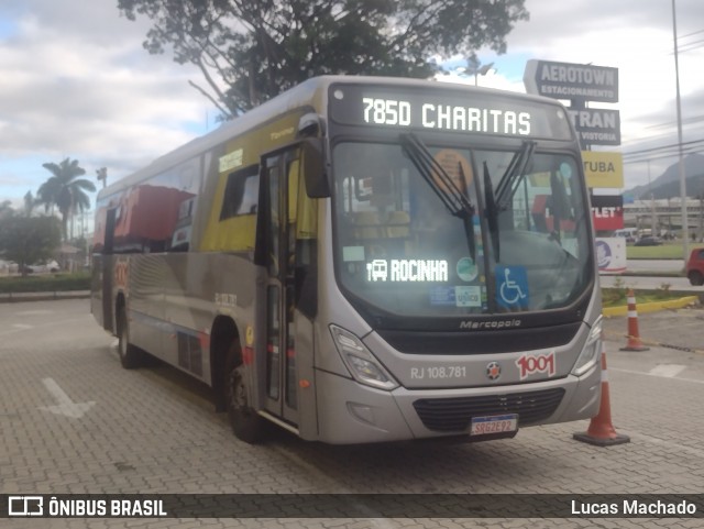 Auto Viação 1001 RJ 108.781 na cidade de Rio de Janeiro, Rio de Janeiro, Brasil, por Lucas Machado. ID da foto: 11877598.