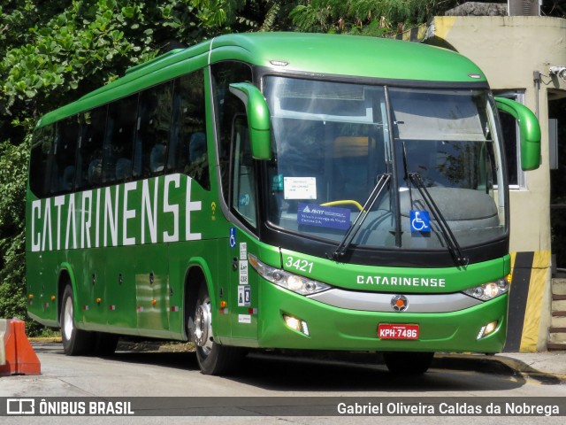 Auto Viação Catarinense 3421 na cidade de São Paulo, São Paulo, Brasil, por Gabriel Oliveira Caldas da Nobrega. ID da foto: 11881821.