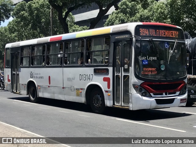 Transportes Barra D13147 na cidade de Rio de Janeiro, Rio de Janeiro, Brasil, por Luiz Eduardo Lopes da Silva. ID da foto: 11883225.