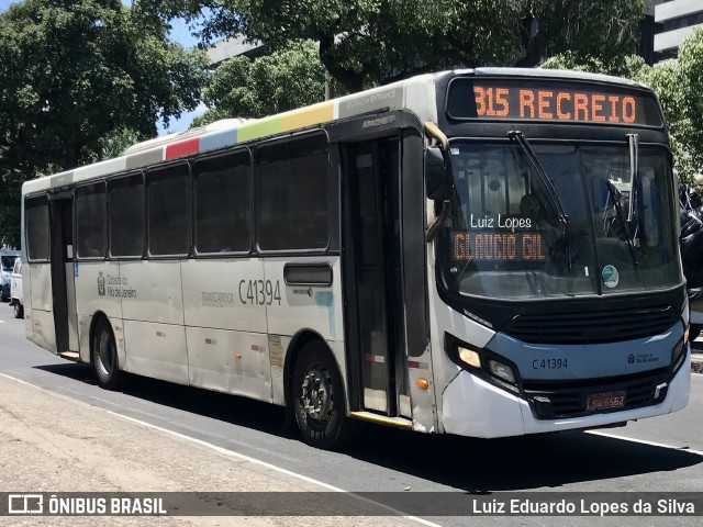 Real Auto Ônibus C41394 na cidade de Rio de Janeiro, Rio de Janeiro, Brasil, por Luiz Eduardo Lopes da Silva. Número da foto: #11883245.