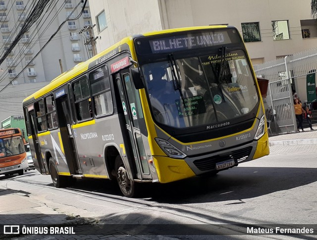 Viação Nilopolitana RJ 123.012 na cidade de Nova Iguaçu, Rio de Janeiro, Brasil, por Mateus Fernandes. Número da foto: #11883845.