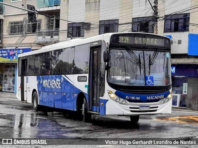 Rápido Macaense RJ 150.160 na cidade de Macaé, Rio de Janeiro, Brasil, por Victor Hugo Gerhardt Leandro de Nantes. ID da foto: 11886077.