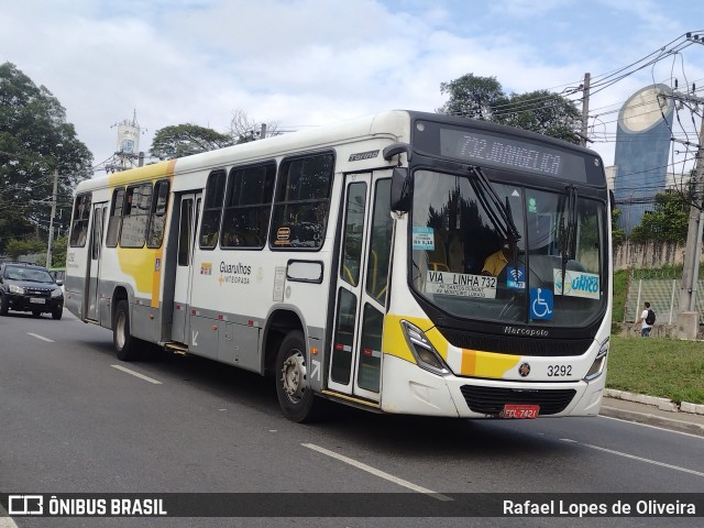 Viação Campo dos Ouros 3292 na cidade de Guarulhos, São Paulo, Brasil, por Rafael Lopes de Oliveira. ID da foto: 11886958.