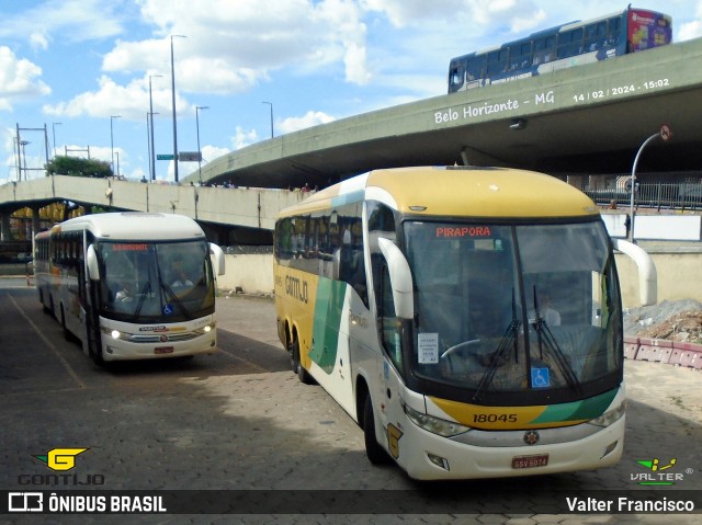 Empresa Gontijo de Transportes 18045 na cidade de Belo Horizonte, Minas Gerais, Brasil, por Valter Francisco. ID da foto: 11888556.