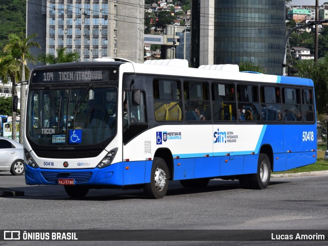 Transol Transportes Coletivos 50418 na cidade de Florianópolis, Santa Catarina, Brasil, por Lucas Amorim. Número da foto: #11887029.