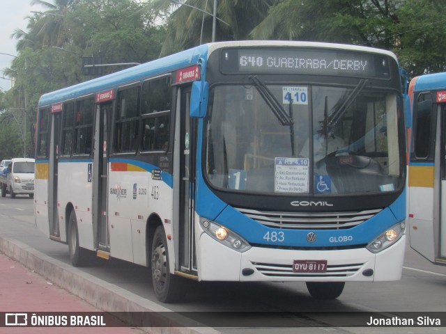 Transportadora Globo 483 na cidade de Recife, Pernambuco, Brasil, por Jonathan Silva. ID da foto: 11886559.