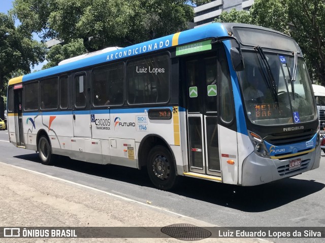 Transportes Futuro C30205 na cidade de Rio de Janeiro, Rio de Janeiro, Brasil, por Luiz Eduardo Lopes da Silva. ID da foto: 11885950.