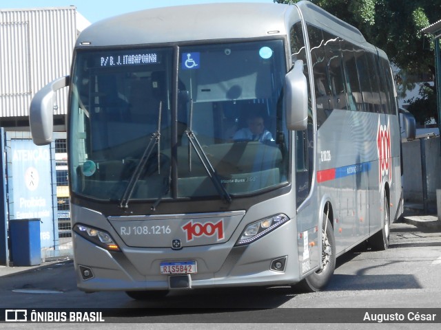 Auto Viação 1001 RJ 108.1216 na cidade de Rio de Janeiro, Rio de Janeiro, Brasil, por Augusto César. ID da foto: 11889637.