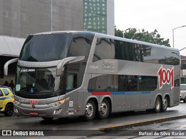 Auto Viação 1001 RJ 108.691 na cidade de Rio de Janeiro, Rio de Janeiro, Brasil, por Rafael da Silva Xarão. ID da foto: 11890101.