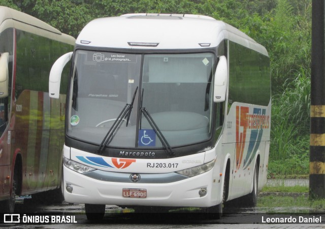 Viação Teresópolis RJ 203.017 na cidade de Petrópolis, Rio de Janeiro, Brasil, por Leonardo Daniel. ID da foto: 11889986.