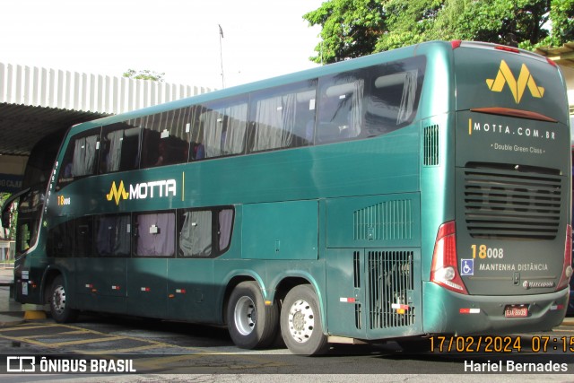 Viação Motta 18008 na cidade de Itaúna, Minas Gerais, Brasil, por Hariel Bernades. ID da foto: 11890794.