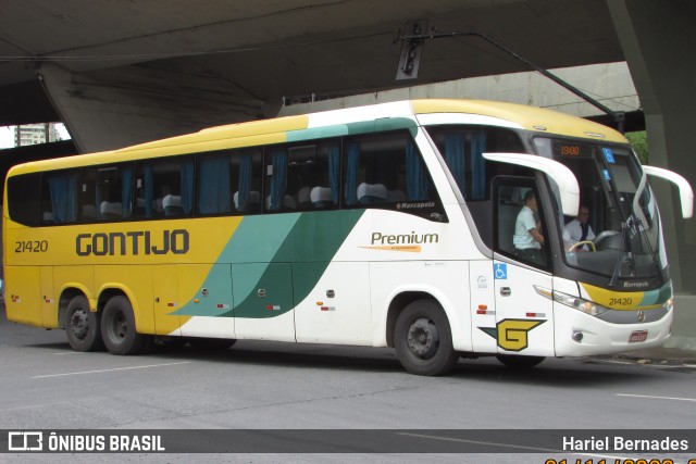 Empresa Gontijo de Transportes 21420 na cidade de Belo Horizonte, Minas Gerais, Brasil, por Hariel Bernades. ID da foto: 11890513.