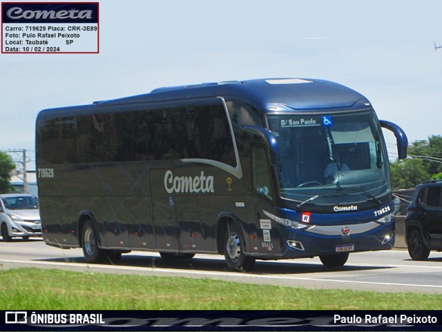 Viação Cometa 719629 na cidade de Taubaté, São Paulo, Brasil, por Paulo Rafael Peixoto. ID da foto: 11891576.