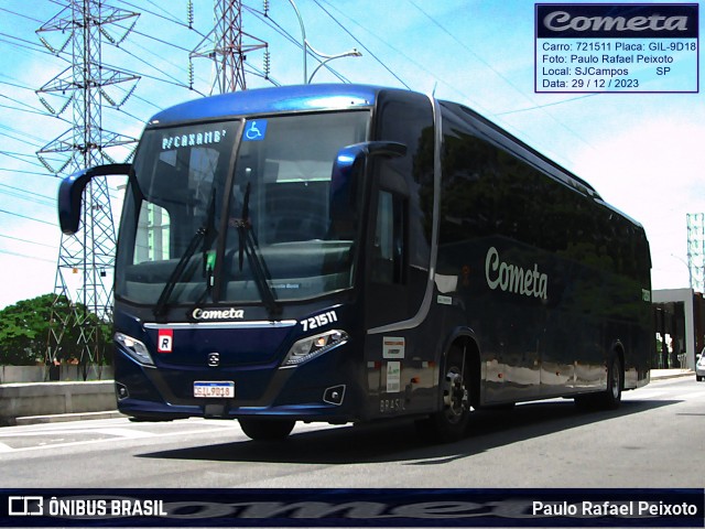 Viação Cometa 721511 na cidade de São José dos Campos, São Paulo, Brasil, por Paulo Rafael Peixoto. Número da foto: #11891578.