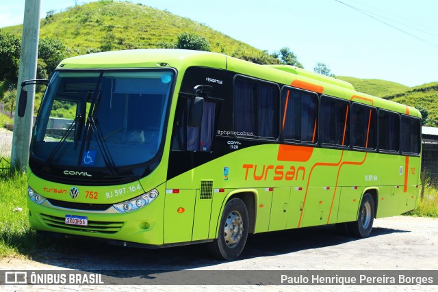 Tursan - Turismo Santo André 752 na cidade de Barra do Piraí, Rio de Janeiro, Brasil, por Paulo Henrique Pereira Borges. ID da foto: 11892293.