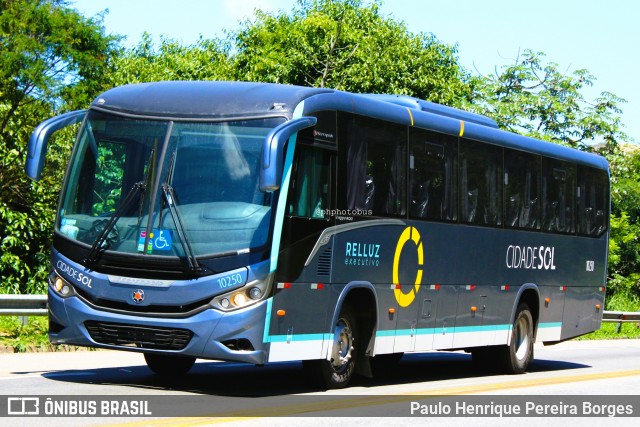 Viação Cidade Sol 10250 na cidade de Barra do Piraí, Rio de Janeiro, Brasil, por Paulo Henrique Pereira Borges. Número da foto: #11892297.