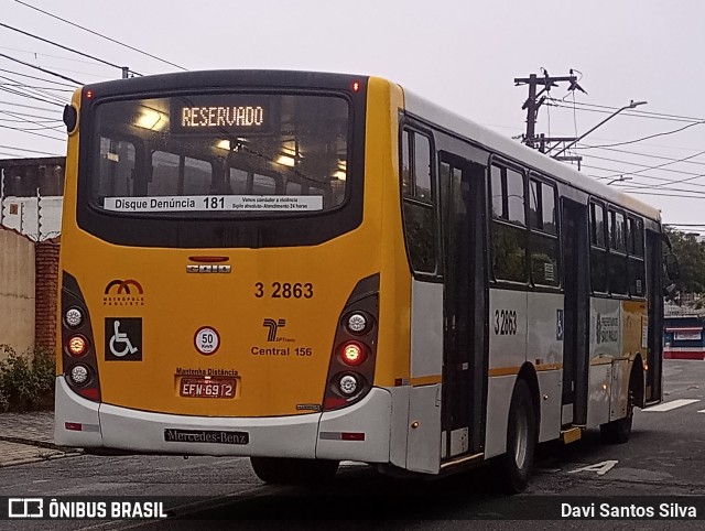 Viação Metrópole Paulista - Zona Leste 3 2863 na cidade de São Paulo, São Paulo, Brasil, por Davi Santos Silva. ID da foto: 11891527.