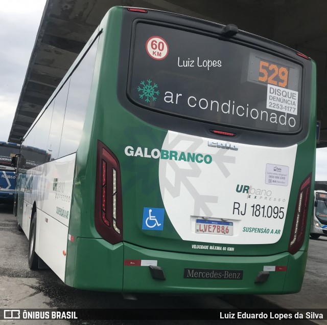 Viação Galo Branco RJ 181.095 na cidade de Niterói, Rio de Janeiro, Brasil, por Luiz Eduardo Lopes da Silva. ID da foto: 11894051.