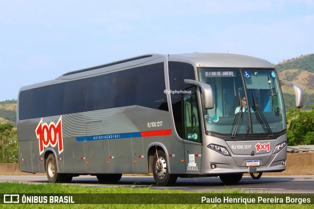 Auto Viação 1001 RJ 108.1217 na cidade de Roseira, São Paulo, Brasil, por Paulo Henrique Pereira Borges. ID da foto: 11895917.