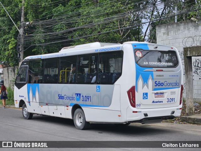 Auto Ônibus Alcântara 3.091 na cidade de São Gonçalo, Rio de Janeiro, Brasil, por Cleiton Linhares. ID da foto: 11894326.