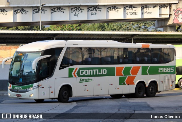 Empresa Gontijo de Transportes 21685 na cidade de Rio de Janeiro, Rio de Janeiro, Brasil, por Lucas Oliveira. ID da foto: 11898521.