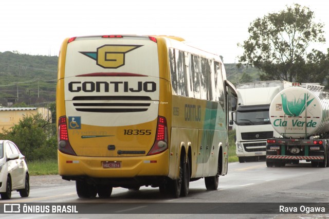 Empresa Gontijo de Transportes 18355 na cidade de Vitória da Conquista, Bahia, Brasil, por Rava Ogawa. ID da foto: 11899553.